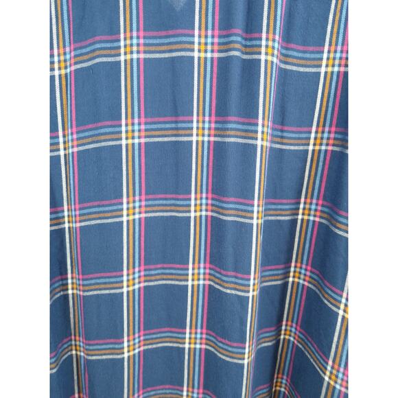 Talbots Perfect Shirt Petite 2XP Buckingham Plaid Long Sleeve Button Front Blue - Picture 6 of 9